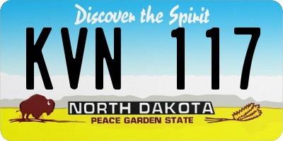 ND license plate KVN117