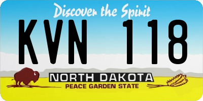ND license plate KVN118