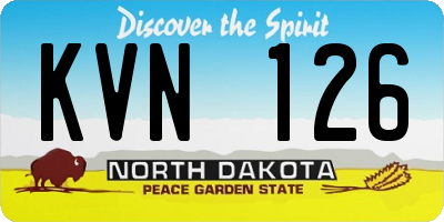 ND license plate KVN126