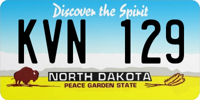 ND license plate KVN129