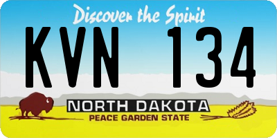 ND license plate KVN134