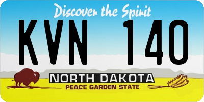 ND license plate KVN140