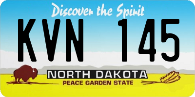 ND license plate KVN145