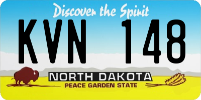 ND license plate KVN148