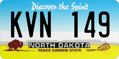 ND license plate KVN149