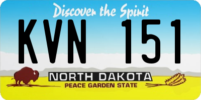 ND license plate KVN151