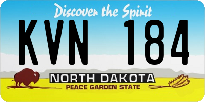 ND license plate KVN184