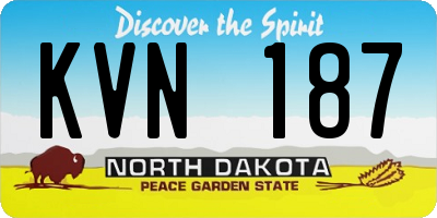 ND license plate KVN187