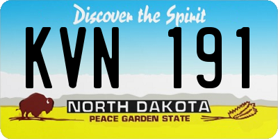 ND license plate KVN191