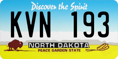 ND license plate KVN193
