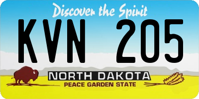 ND license plate KVN205