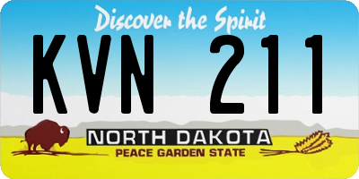 ND license plate KVN211