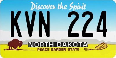 ND license plate KVN224