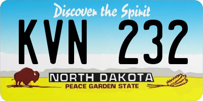 ND license plate KVN232