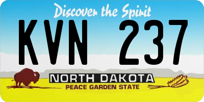 ND license plate KVN237