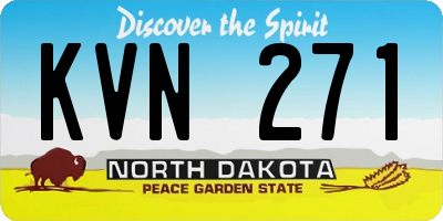 ND license plate KVN271