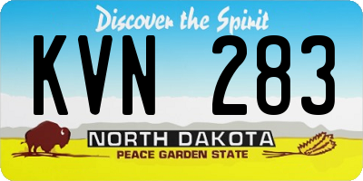 ND license plate KVN283