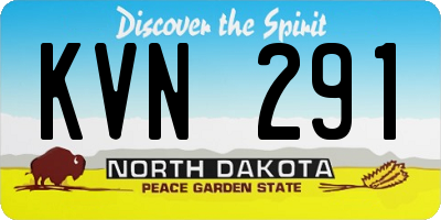 ND license plate KVN291