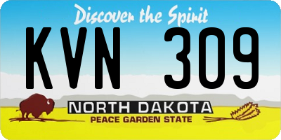 ND license plate KVN309