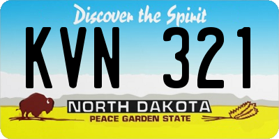 ND license plate KVN321