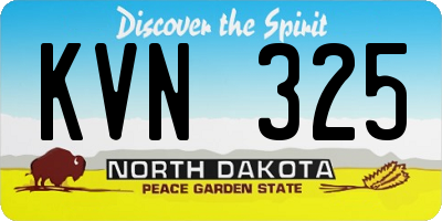 ND license plate KVN325