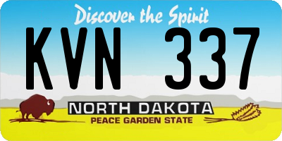 ND license plate KVN337
