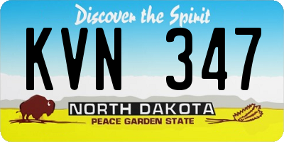 ND license plate KVN347