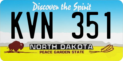 ND license plate KVN351