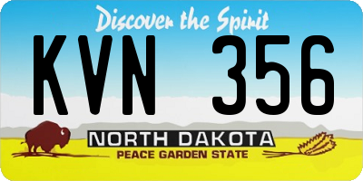 ND license plate KVN356