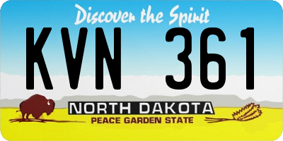 ND license plate KVN361