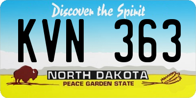 ND license plate KVN363