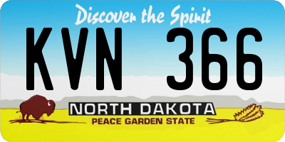 ND license plate KVN366