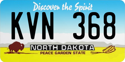 ND license plate KVN368