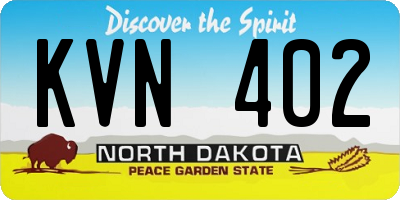 ND license plate KVN402
