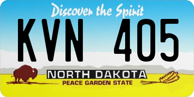ND license plate KVN405