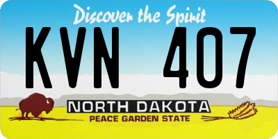 ND license plate KVN407