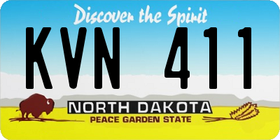 ND license plate KVN411
