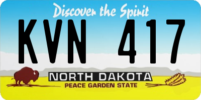 ND license plate KVN417