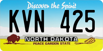 ND license plate KVN425