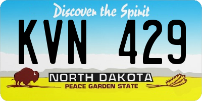 ND license plate KVN429