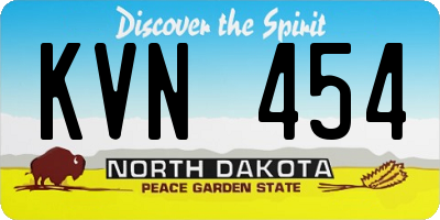 ND license plate KVN454