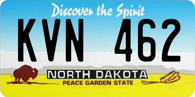 ND license plate KVN462