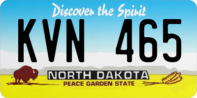 ND license plate KVN465