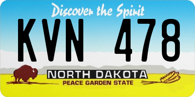 ND license plate KVN478