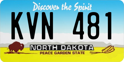 ND license plate KVN481
