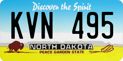 ND license plate KVN495