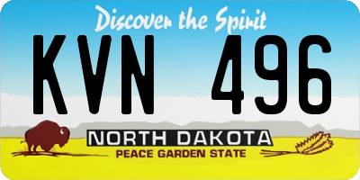 ND license plate KVN496