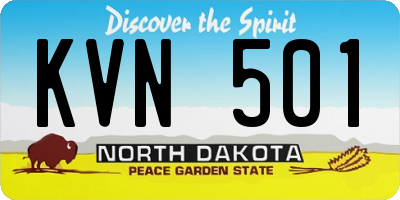 ND license plate KVN501