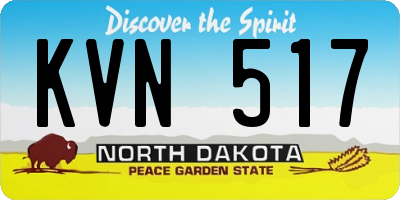 ND license plate KVN517