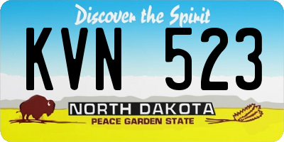 ND license plate KVN523